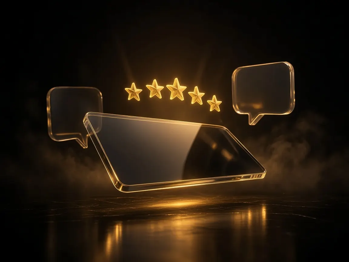 Abstract amber 3D illustration for MCV.AD Business Profile